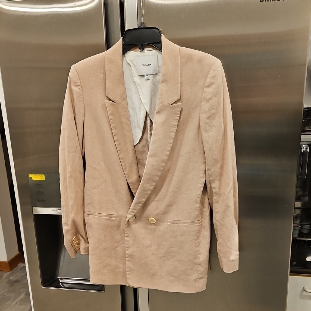 💕CUYANA💕 Linen Blend Blazer ~ Cream Small
